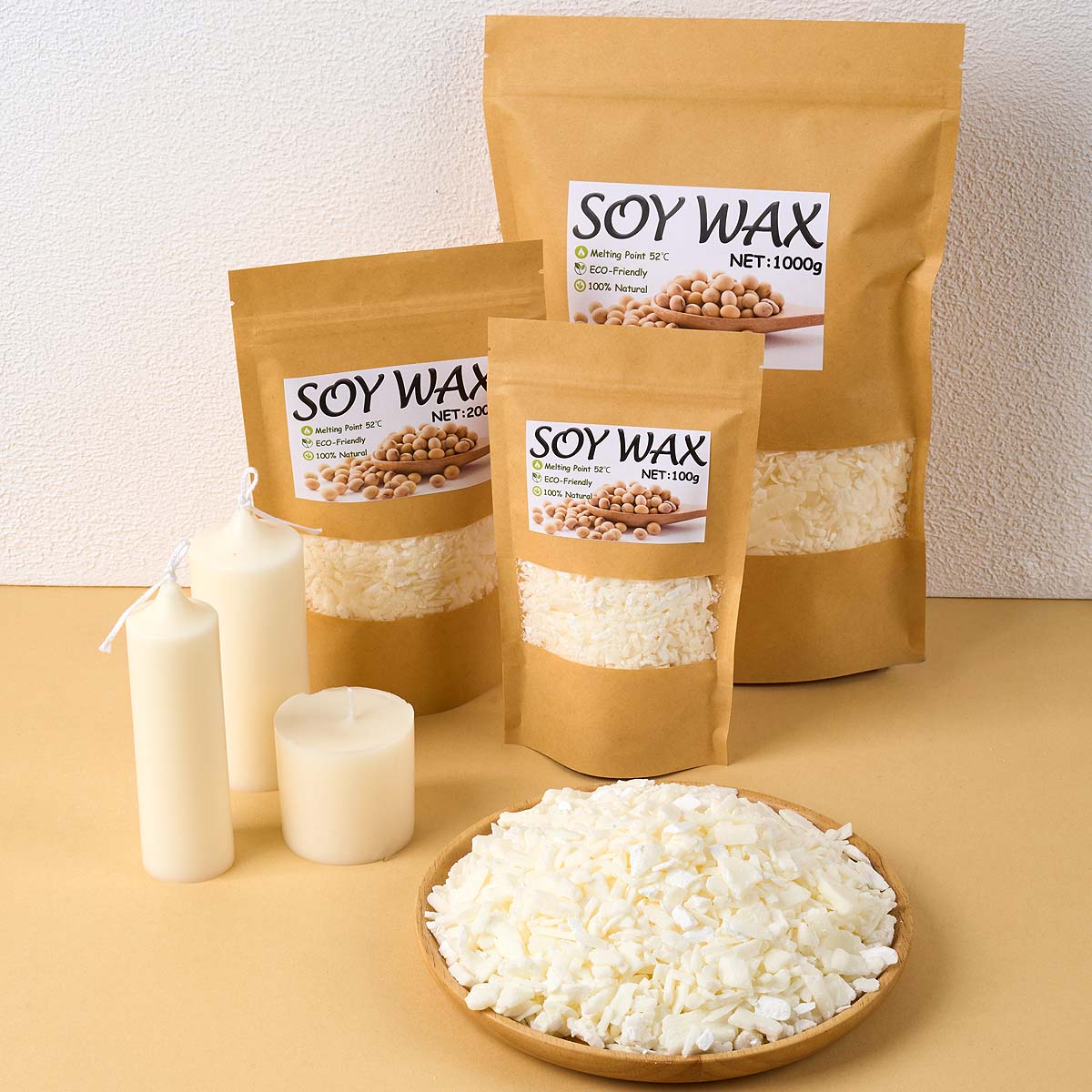 Candle Making Soy Wax - 1-punktowy czysty biały wosk sojowy do