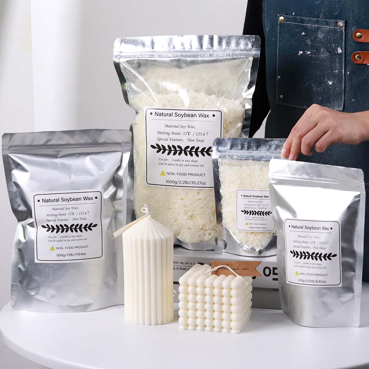 100/250/500/1000g Naturalny Wo – Candle Making Soy Wax recenzja i cena